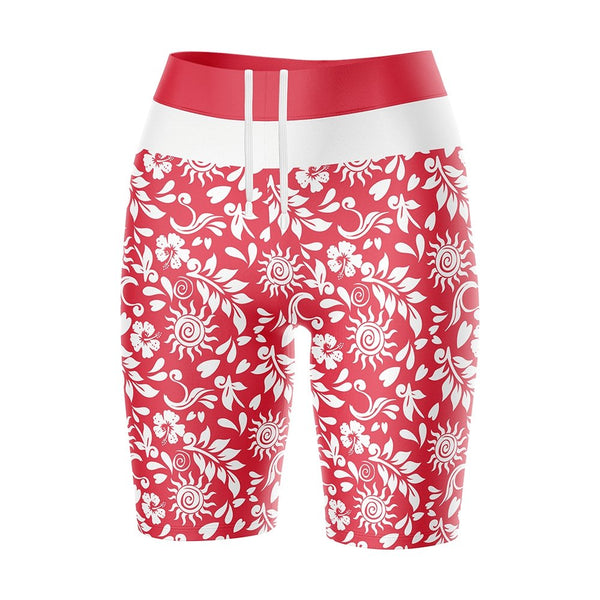 California Sunshine Kids Coral and White floral Printed Swim Shorts