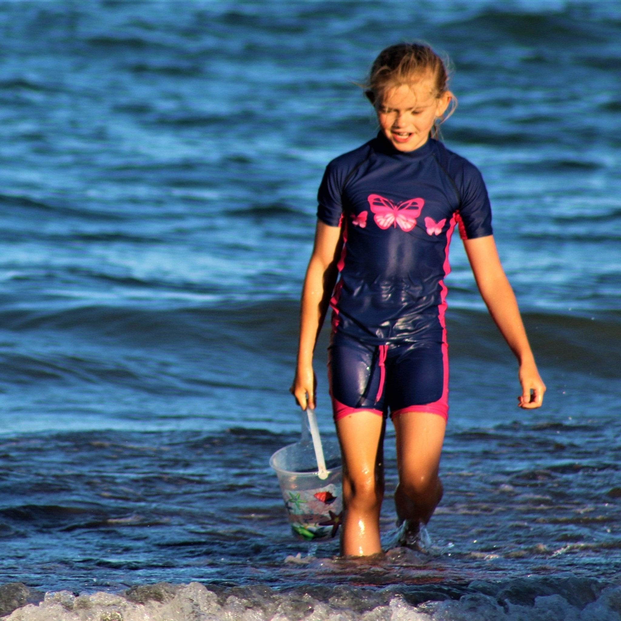 Beach Butterfly Kids Girls modest UPF 50+ UV protection Rash Vest Swim –  Jody and Lara