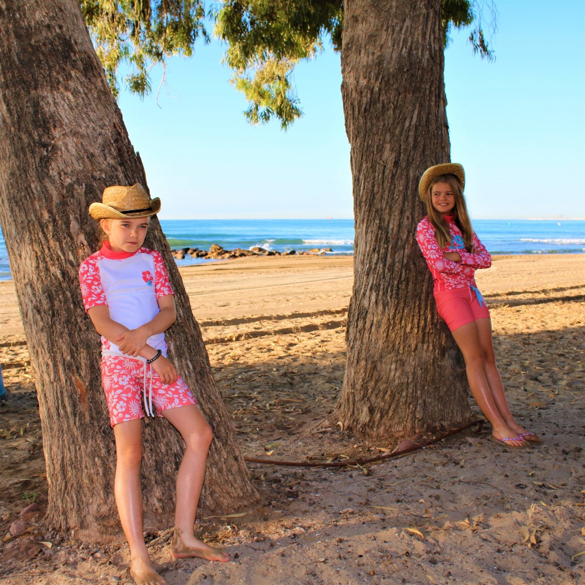 California Sunshine Girls modest UPF 50+ Floral Print swim shorts